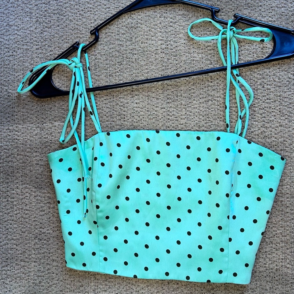 Zara Mint Green Polka Dot Camisole